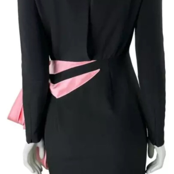 RONNY Kobo Freya Pink Bow Long Sleeve Retro 80’s Style Cocktail Mini Medium NEW - Picture 12 of 14